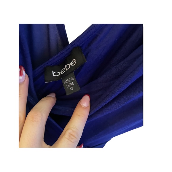 Blue Bebe Mini Dress with Sheer Draping Details size XS - Picture 4 of 5